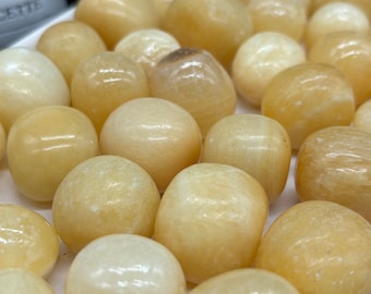 Yellow Calcite Tumble - Tumbled Yellow Calcite - Yellow Calcite