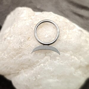 SEPTUM/ 316L staal scharnierende segmentpiercing/maanontwerp/1,2 mm dikte/ 16Ga/ Clicker Closer