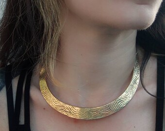 Tribal Choker/Waves Design/Brass Metal/Woman Jewelry/Urban Choker/Majestic/Warrior/Amazonas Woman/Plain Design/ Urban Style