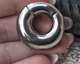 Oído Peso/Acero Quirúrgico/2,5cm Diámetro/Hipoalergénico/Pesos Pesados/Se Vende por Pareja/Joyería Urbana/Tribal/0.8 cm Grosor/Silver Color