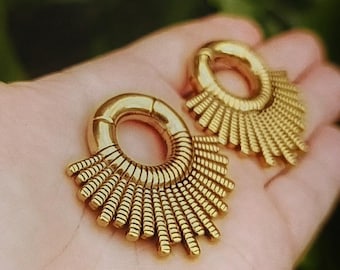 Pesas para oreja de acero quirúrgico dorado con cierre magnético (par) / calibre 22