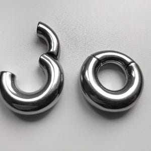 Oído Peso/6 mm Grubość/22 Ga/Acero Quirúrgico/1'5 cm Diámetro Interno/Hipoalergénico/Pesos Pesados/Se Vende por Pareja/Clicker Closer
