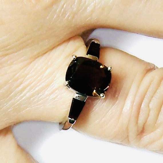 Smoky Quartz, Rectangular Cushion shape, Sissor C… - image 3