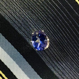 Tie Tac Tanzanite and Topaz Treasure, set in 925 Sterling Silver