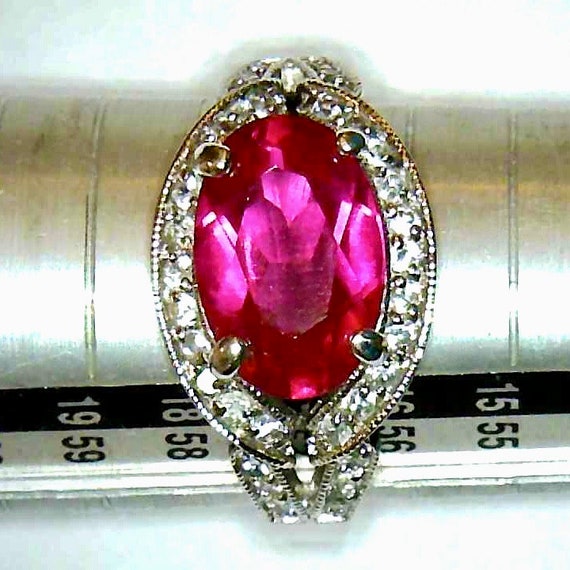 Classic Red Ruby color Ring, Set in 925 Sterling … - image 10