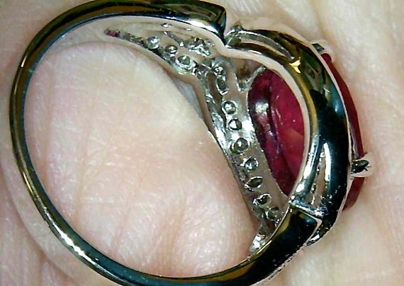Classic Red Ruby color Ring, Set in 925 Sterling … - image 8
