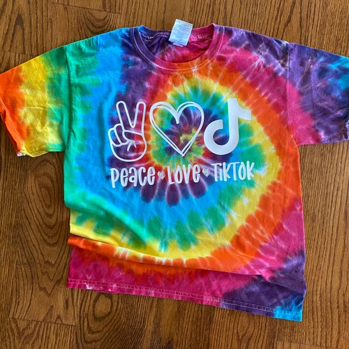 Peace Live Tiktok Tie Dye Youth Tee 