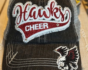 Distressed Glitter Baseball Cap: Sports Mom Team Pride