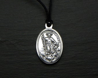 Saint Bernard pendant - 925 Silver blackened - custom back side