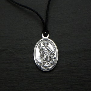 Saint Bernard pendant - 925 Silver blackened - custom back side