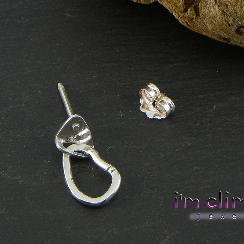Carabiner Spit grote versie Klimmer oorbellen in Silver