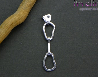 Earrings Quickdraw Carabiner Climber in Silver 925