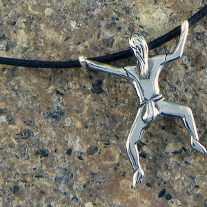 Pendentif Fille grimpeuse, argent 925 - Grimpeurs - I&#39;m Climber Jewels - Fabriqué en Italie