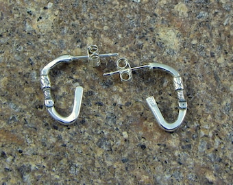 Earrings Carabiner Climber in Silver 925 - SINGLE - made in Italy