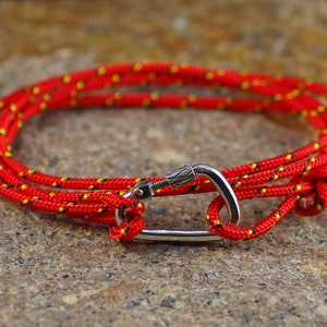 Bracelet Carabiner Climber in Silver 925 double round- Opening