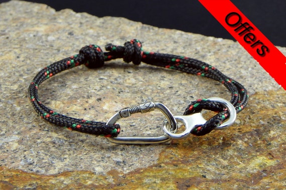 Bracciale Moschettone + Figura 8  in Argento 925 - i m climber jewels - made in Italy