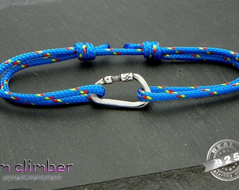Bracelet Climber carabiner Silver 925 - handmade in Italy