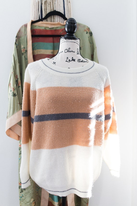 Vintage 80's Colorblock Knit Sweater || Desert Vi… - image 4