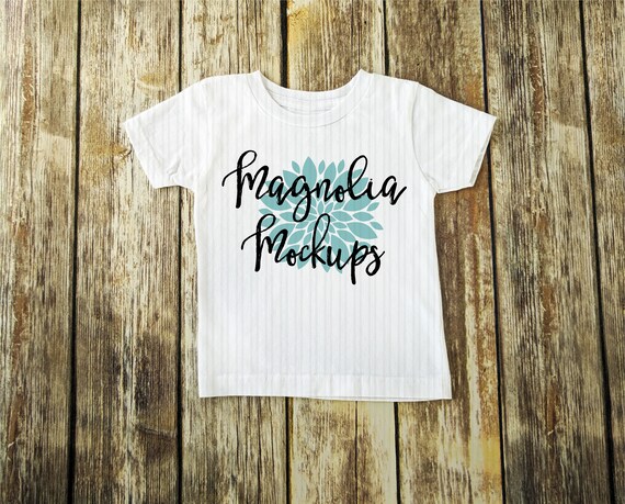 White Toddler T-Shirt Mockup PSD Flat Lay Mock