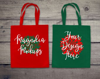 Download Red And Green Canvas Tote Bags Christmas Bags Tote Mockup Canvas Bag Mockup Mockup Template Mock Up Bag Mockup Bag Edge Canvas Tote Mock Up Graphicburger Yellowimages Mockups