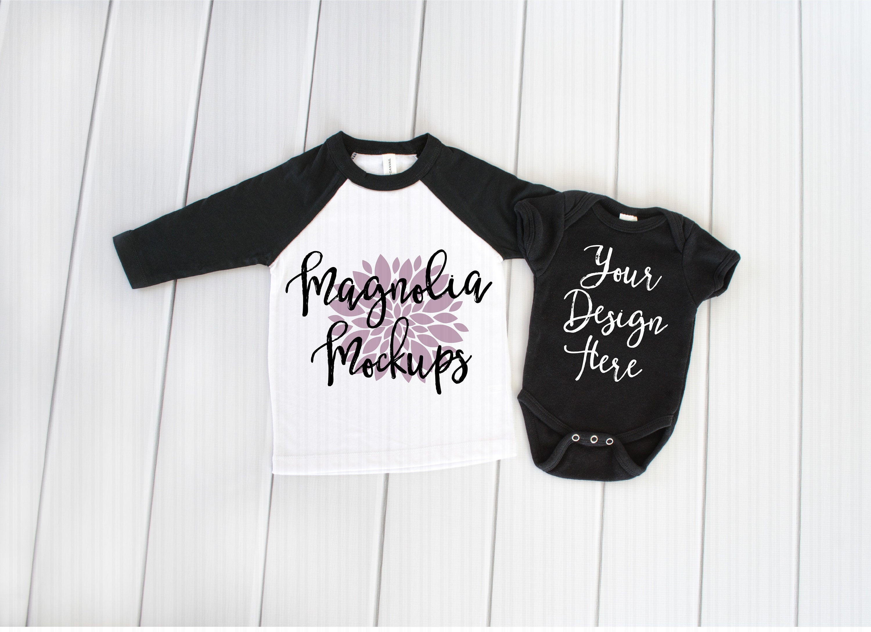 Black And White Baseball Raglan Shirt With Black Bodysuit Etsy