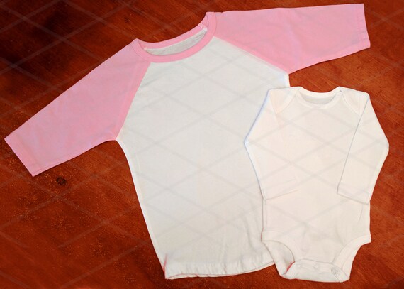 Pink And White Baseball Raglan Shirt With White Bodysuit Etsy