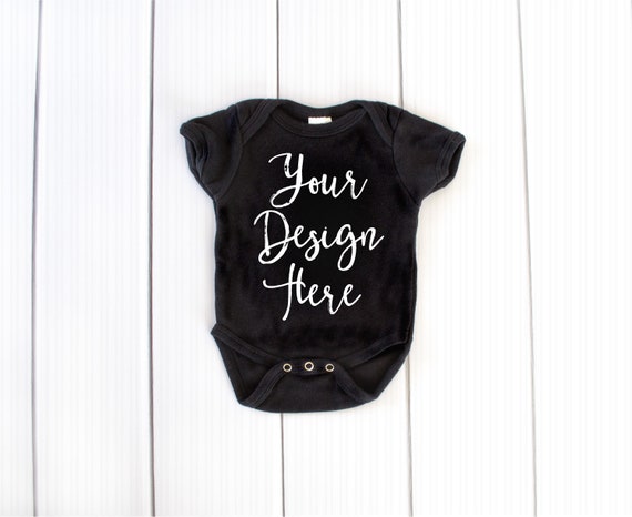 Black Baby Bodysuit Mockup Shirt Mockup Baby Mockup Flat Etsy