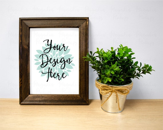 Download 8 X 10 Wood Sign Mockup Wood Frame Template Reverse Canvas Etsy