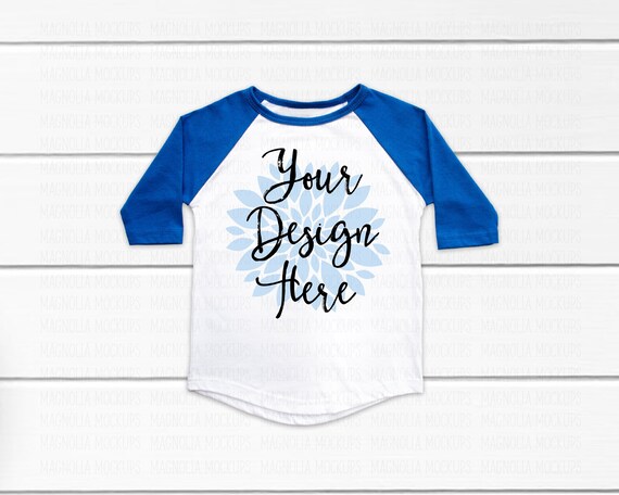 Download Blue And White Baseball Raglan Shirt Mockup Tshirt Mockup Etsy