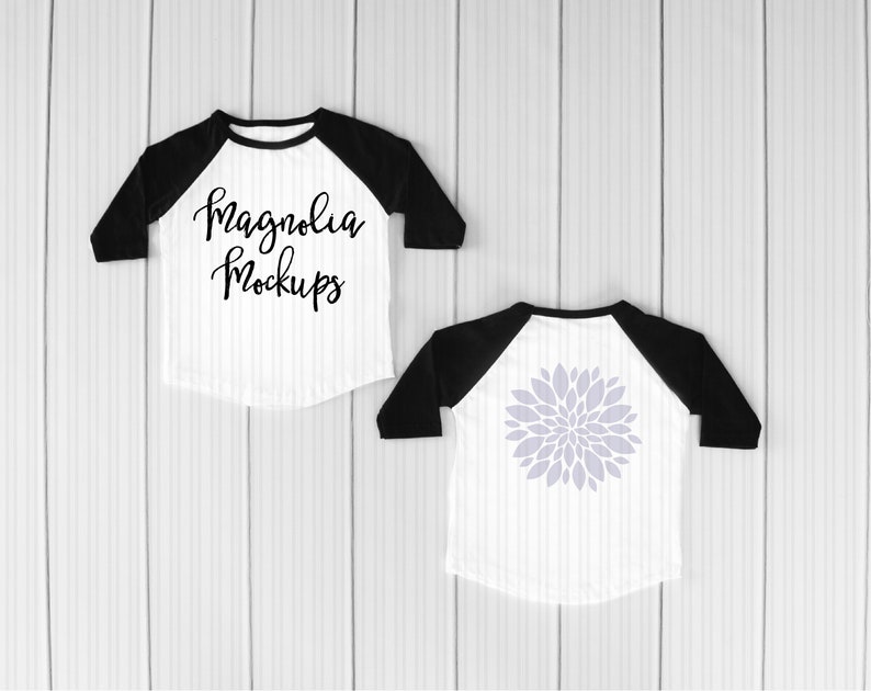 Download Black and White Baseball Raglan Shirt Front and Back ...