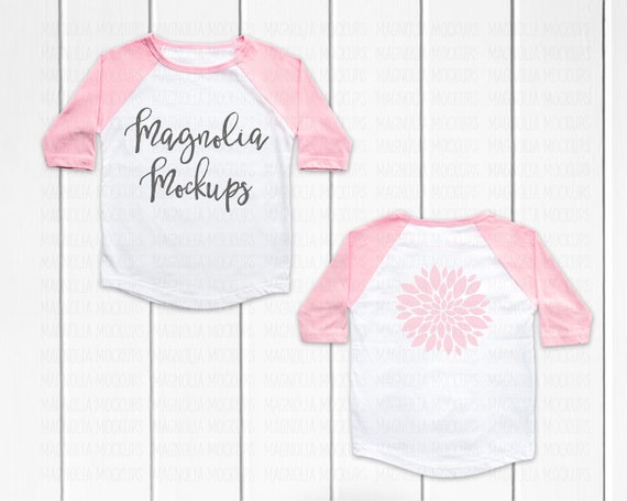 pink and white baseball shirt