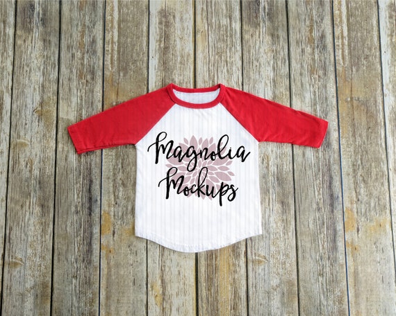 Download Red and White Baseball Raglan Shirt Mockup TShirt Mockup ...