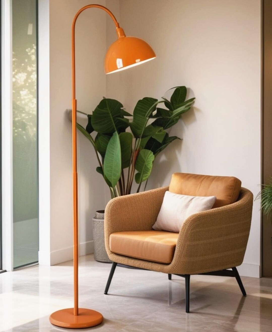 Vinner Orange Floor Lamp Movable Headboard Modern Decorative Metal ...