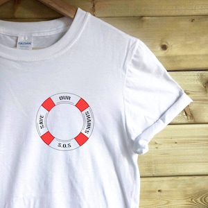 Save our sharks Unisex Tshirt lifering
