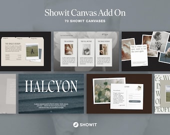 Showit Halcyon Canvas Pack Add Ons | 70 Tactile Showit Canvases for Websites