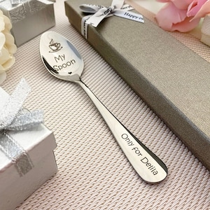 Minha colher para café - Colher de café personalizada - Personalizada com sua mensagem - Colher personalizada gravada - Colher de chá fofa - Presente para amigo