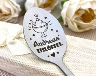 Custom Ice Cream Spoon With engraved message - Personalized Gift - Customized with Name - Long Handle spoon BFF Friends - Girlfriend Plow