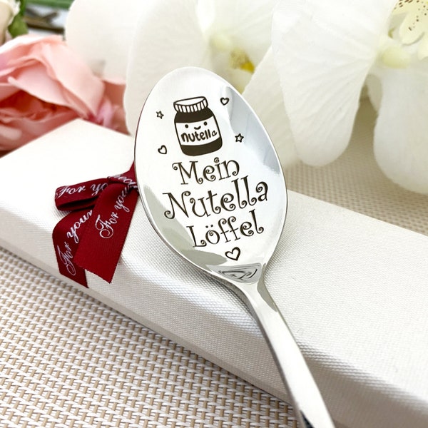 Personalized Nutella spoon New year gift spoon Customized with name and wishes on handle - Christmas gift for teenager - Kid Xmas gift Spoon