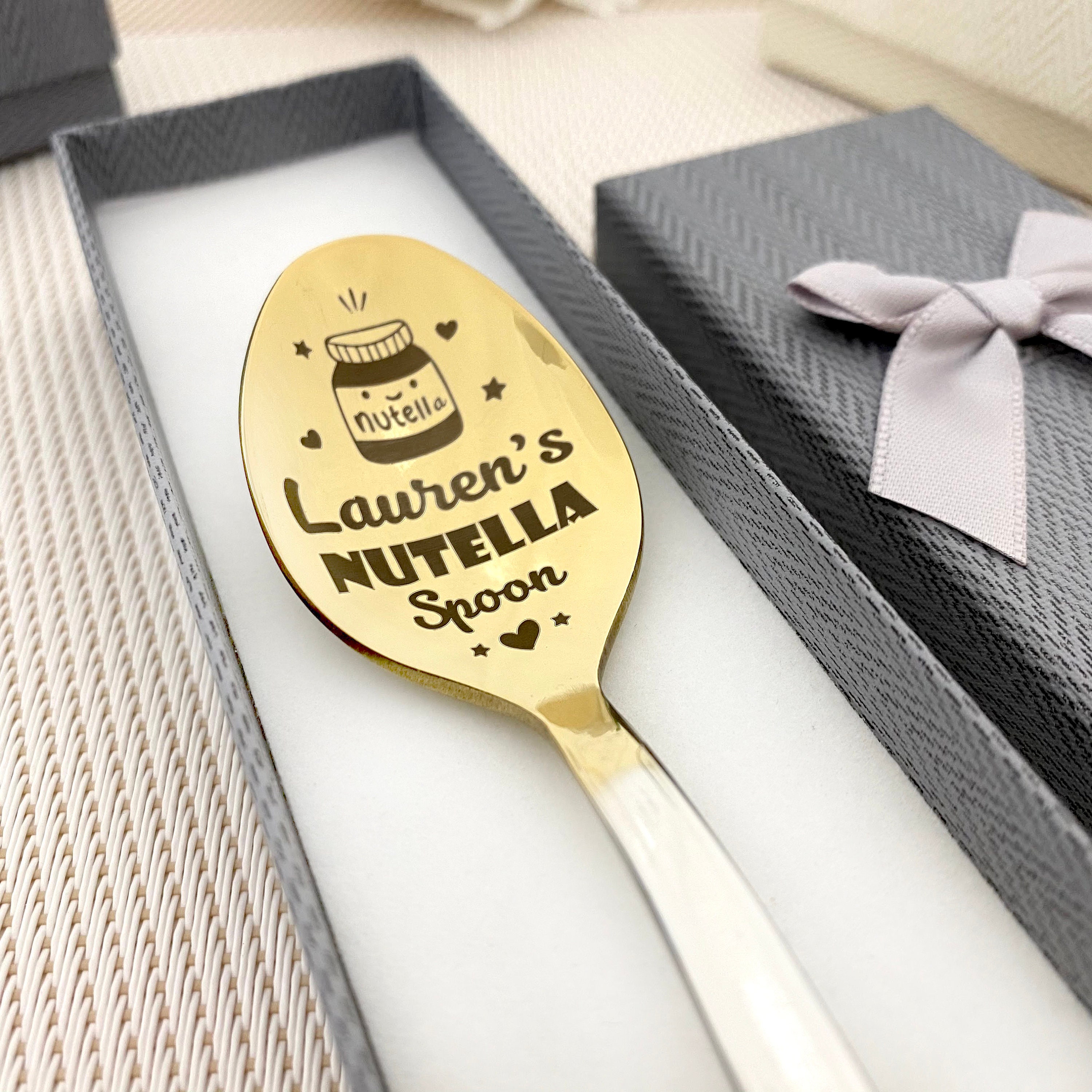 Cuillère Nutella personnalisée avec nom Cuillère personnalisée gravée  cadeau de Noël Message personnalisé cadeau amusant cuillère sourire cuillère  -  France