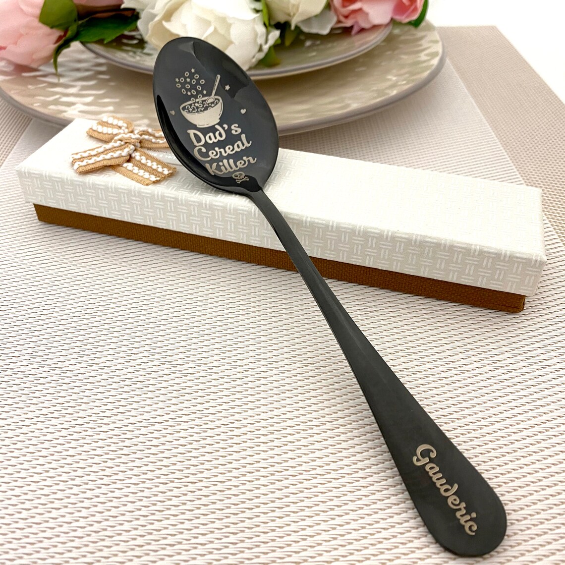 Cereal spoon Personalized gift Large Soup spoon for Granola Etsy