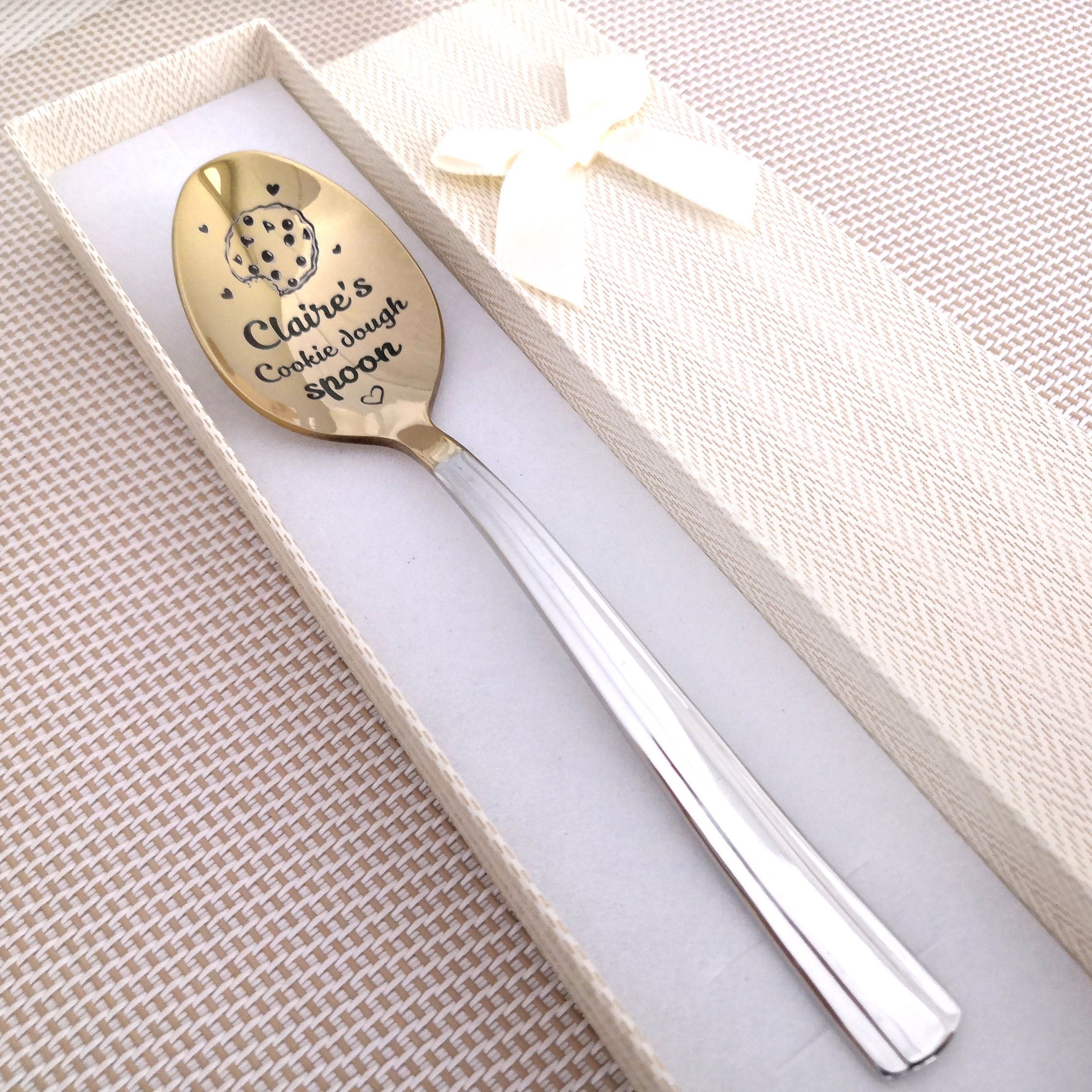 Cookie Dough Spoon Ice Cream Spoon Personalized Gift With Name Boyfriend  Gift for Him Customized Spoon Gift for Mom Stocking Stuffer 