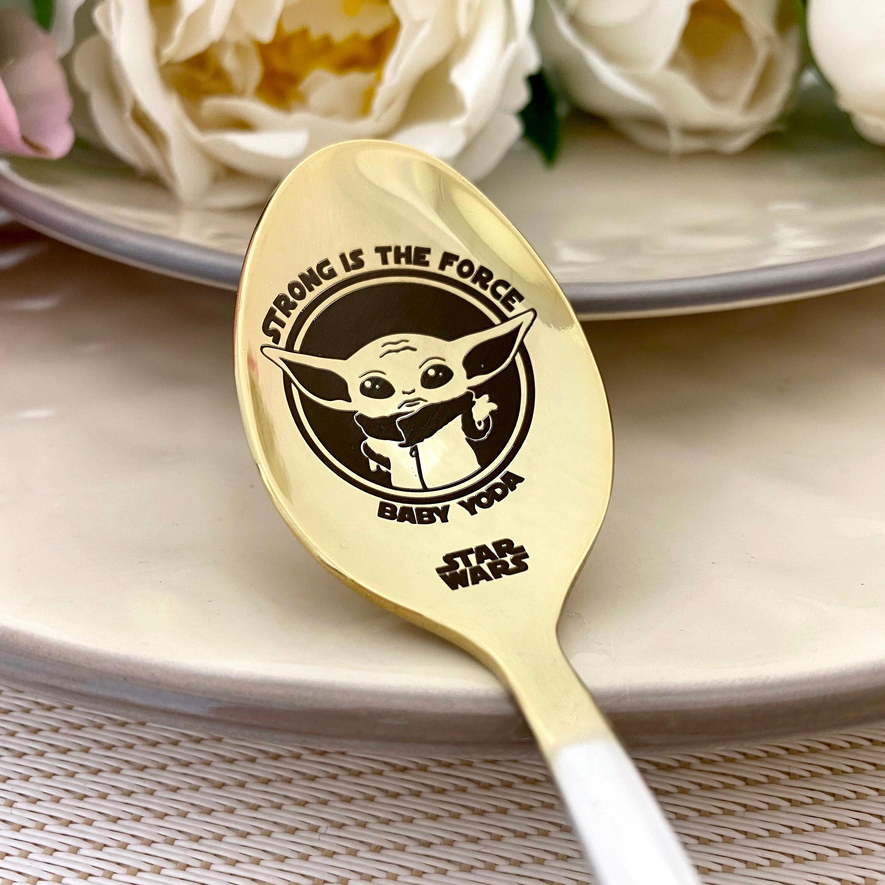 Baby Yoda spoon Star Wars Gift Cute Yoda Teaspoon with Custom Etsy