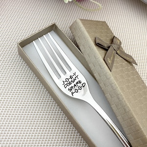Freunde Gabel Nicht Teilen Essen Gabel Geschenk Gravur Lustige Kuchen Goldene Gabel Benutzerdefinierter Text mit Freunden Ornament Bester Freund Geschenk Gabel