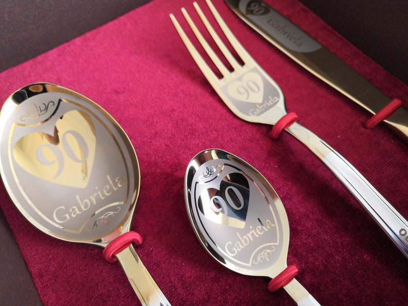 Personalized Cutlery Gift Custom Logo Engraved Flatware Family Etsy