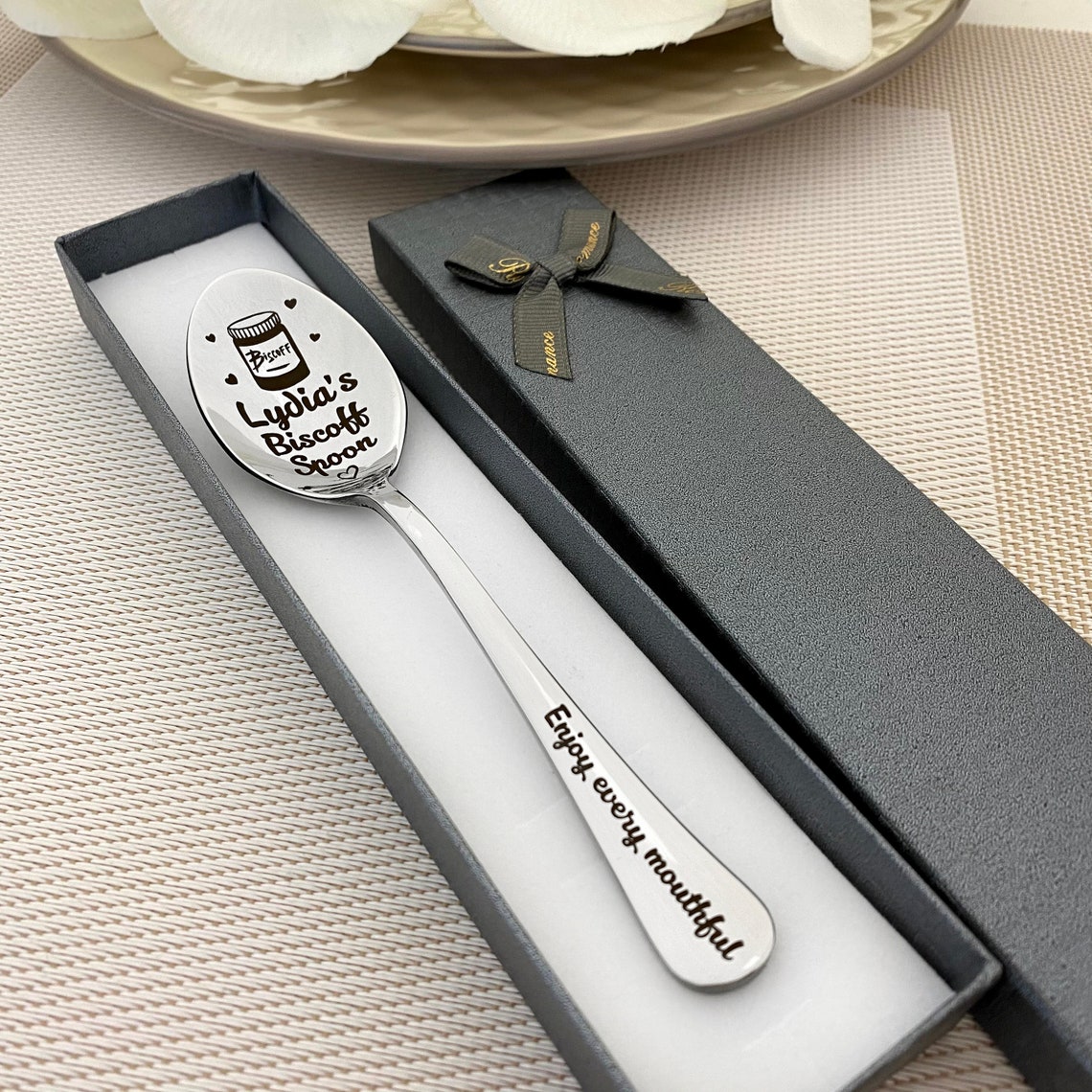 Biscoff Engraved Teaspoon Personalized Name Biscoff Spoon Etsy