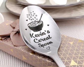 Cereal spoon Personalized gift - Large Soup spoon for Granola lover - Cereal Killer - Oatmeal spoon - Fathers day gift - Teen gift for dad