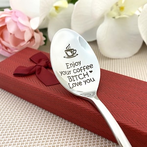 Buongiorno Bitch Cucchiaio divertente - Cucchiaio da caffè personalizzato - Regalo per amici Besties Best Friends Bff Regalo di compleanno - Best Fuckin Bitches Friends Gift