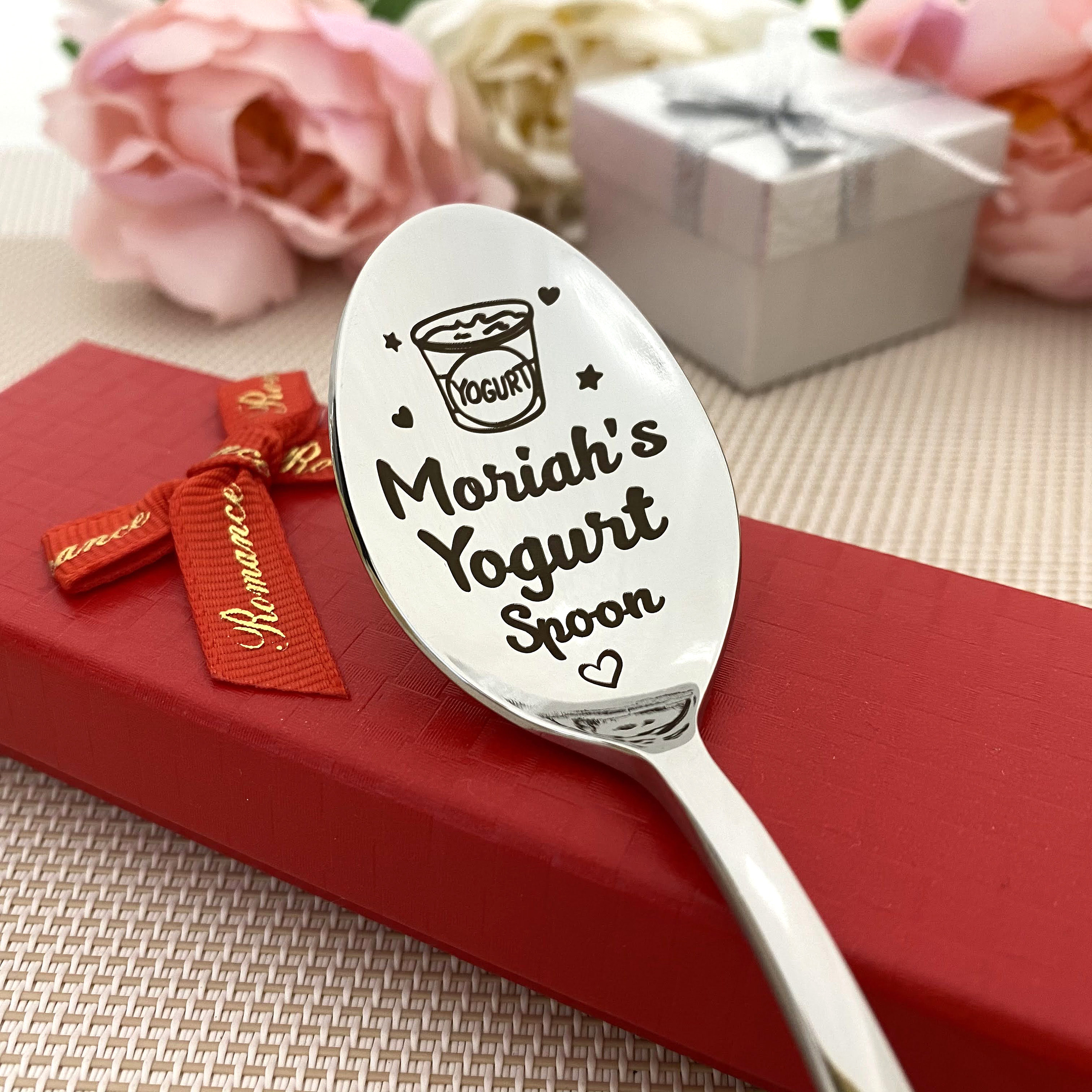 Yogurt Spoon with Name - Yougurt Lover Gift - BFF Birthday Gift - Spoon for yogurt - Funny spoon - Gift for girl - Keepsake