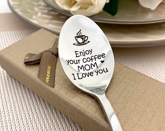Mothers day gift spoon - Mommy coffee spoon with Custom text engraved - Gift for Her - Grandma gift - Coffee for Mum - Teaspoon small gift
