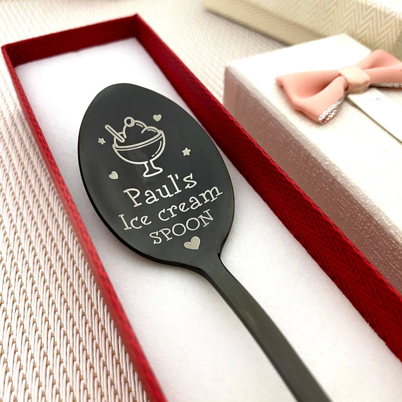 Ice Cream Spoon Engraved with name Awesome Personalized Gift Etsy